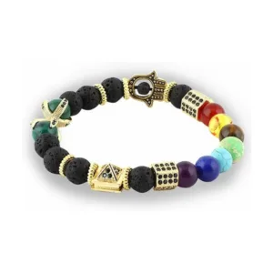 7 chakras lava stone bracelet