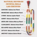 NATURAL NAVGRAH CRYSTAL MALA LAB CERTIFIED