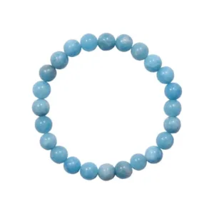 aquamarine beaded stretch bracelet
