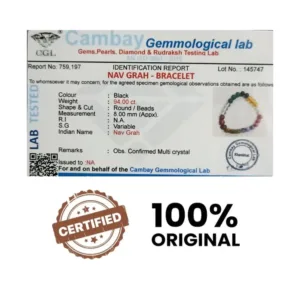 certified navratna crystal bracelet