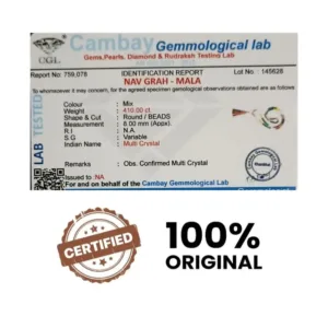 certified navratna crystal mala