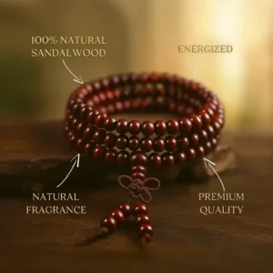 natural red sandalwood mala
