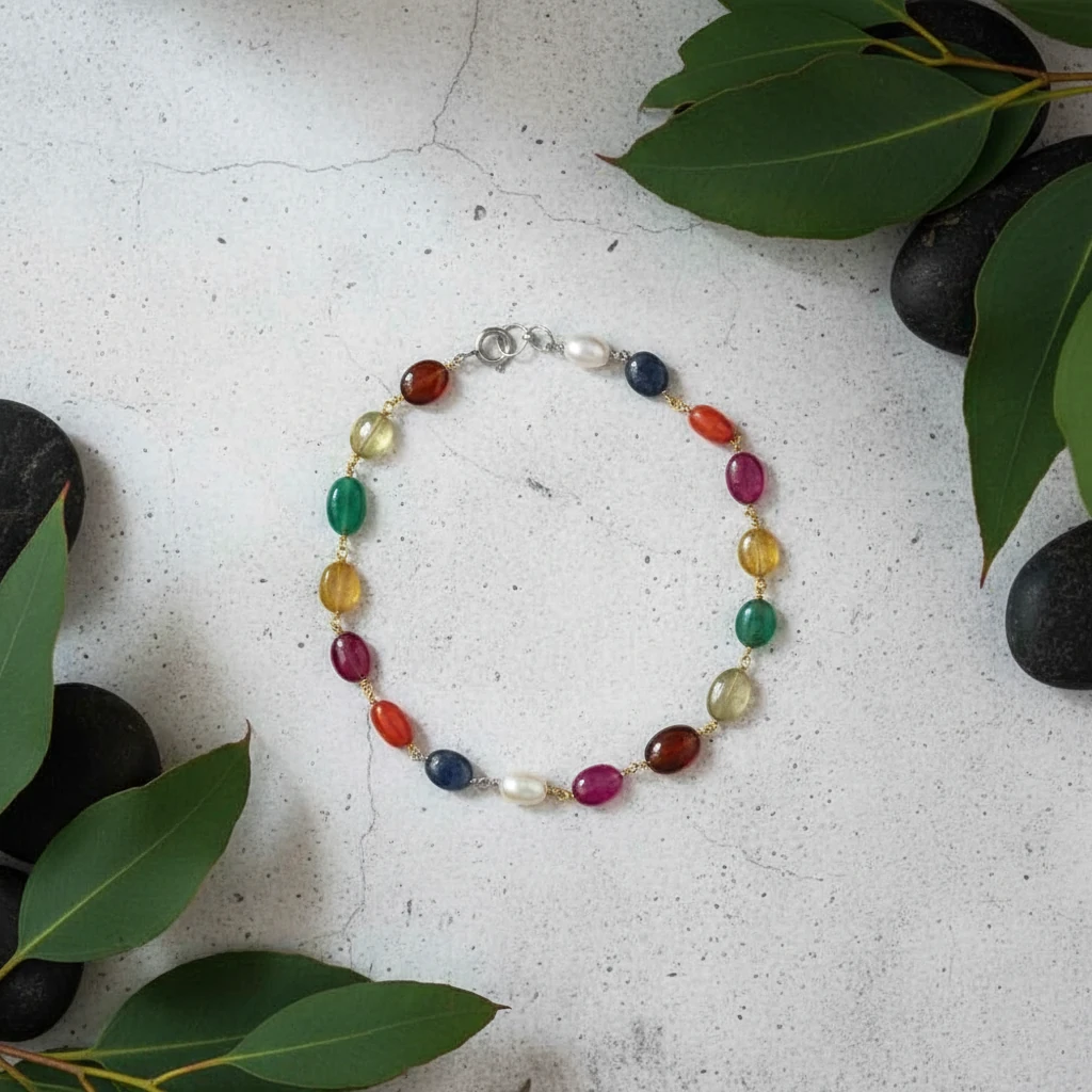 navratna bracelet in gold navratna bracelet in gold