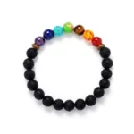 seven chakras lava stone bracelet