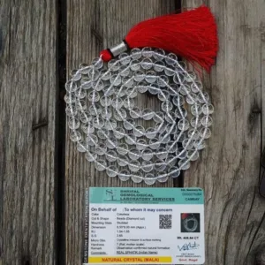 CLEAR QUARTZ SPHATIK MALA 15MM