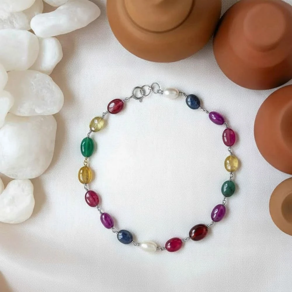 navratna bracelet silver navratna bracelet silver