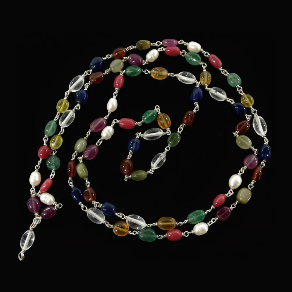navratna mala silver navratna mala silver