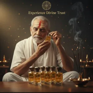 Man Mohini Itra with Raj Mohini Jadi natural attar oil showing pure texture and long lasting aroma