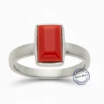 natural coral in silver ring