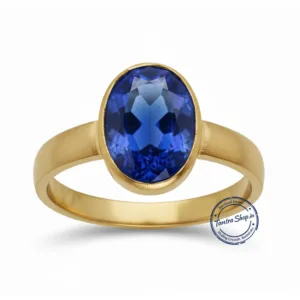 natural nilam in panchdhatu ring