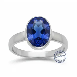 natural nilam in silver ring