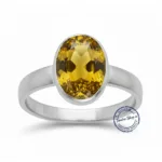 natural pukhraj in silver ring