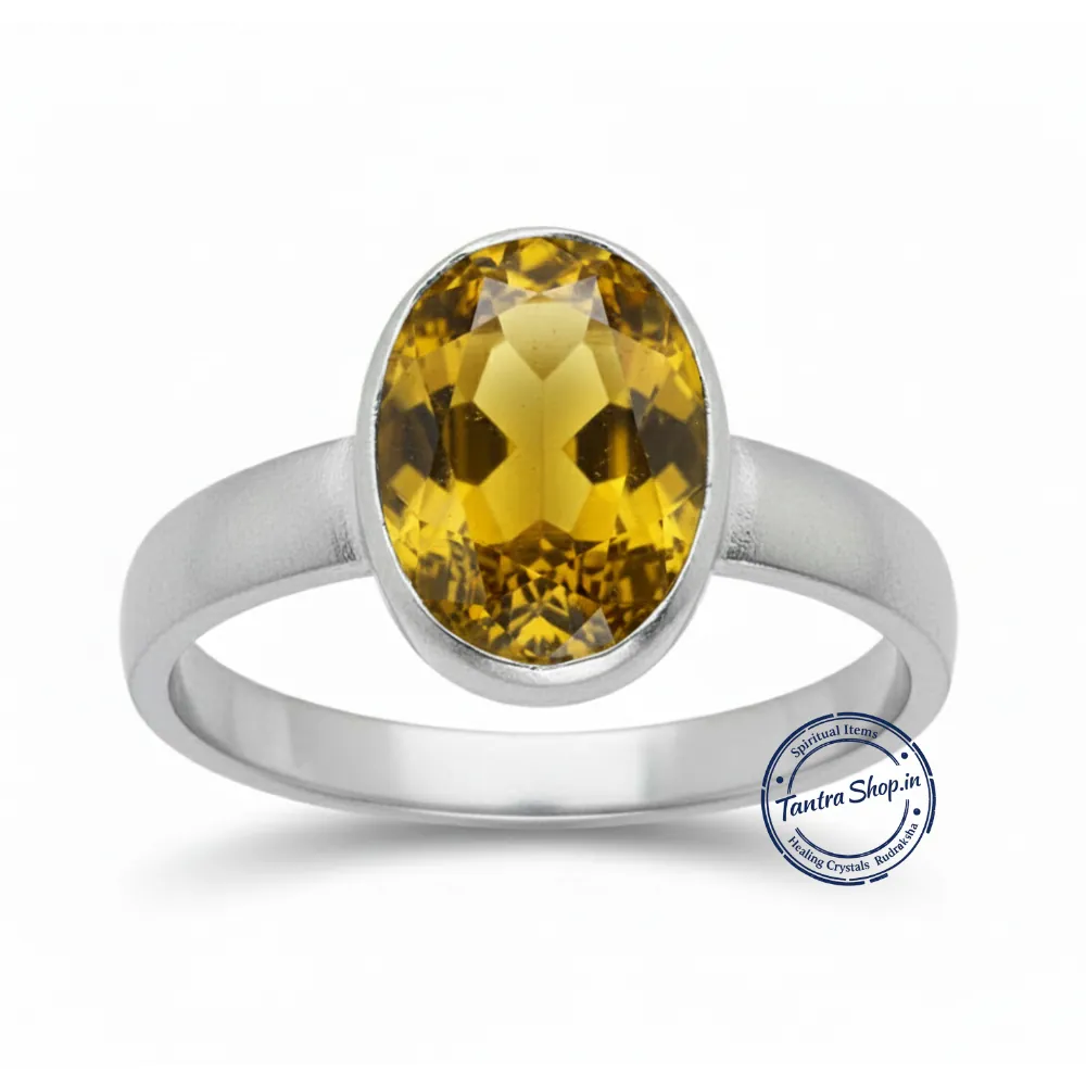 natural pukhraj in silver ring natural pukhraj in silver ring