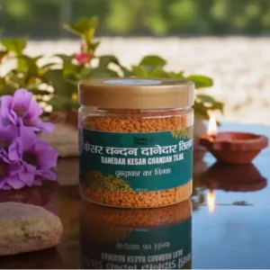 Ashtagandh Chandan Tilak applied on forehead for spiritual energy and protection