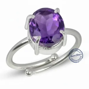 Close up of natural amethyst jamuniya purple gemstone