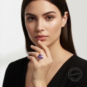 Amethyst jamuniya stone ring for Shani remedy