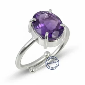 Amethyst katela stone ring for peace spiritual use