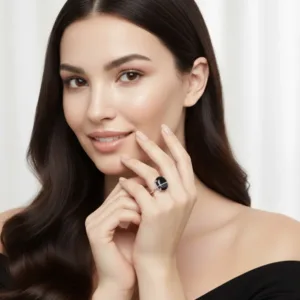 Black sulemani hakik ring worn