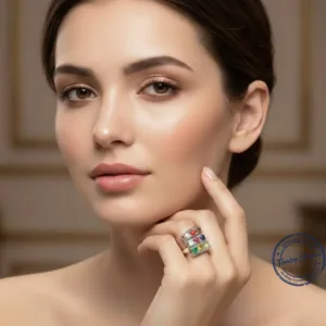 Certified energized Navratna Navgraha silver ring original