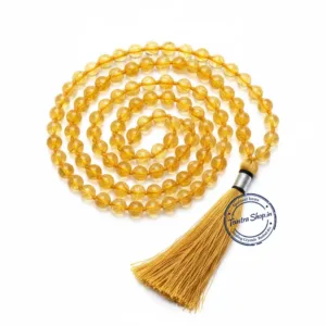 Citrine sunela stone mala for japa meditation prosperity