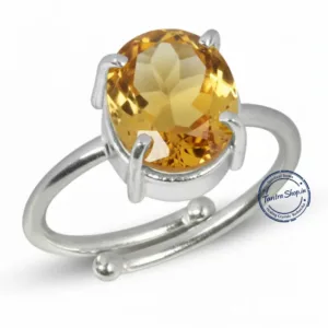 Close up of natural citrine sunela stone yellow gemstone