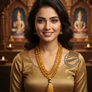 Citrine sunela stone mala wearing spiritual energy