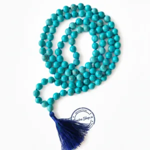 Firoza turquoise stone mala for japa meditation positivity