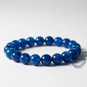 Close up natural kyanite stone bracelet beads texture