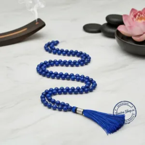 Close up natural lapis lazuli lazawart stone beads