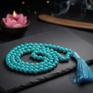 Natural firoza turquoise stone mala original beads