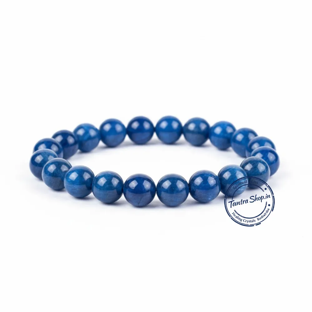 Authentic Kyanite Stone Bracelet – Spiritual Display Natural kyanite stone bracelet flat lay spiritual