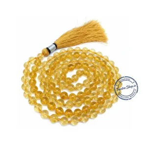 Natural sunela citrine stone mala flat lay original