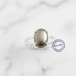 Close up natural pyrite stone silver ring texture