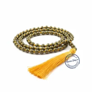 Natural Pyrite stone mala for mantra japa wealth and prosperity
