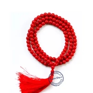 Close up natural red coral munga beads texture