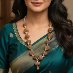 Siddha indonesia rudraksha mala beads original in pure silver capping, 1-14 Mukhi