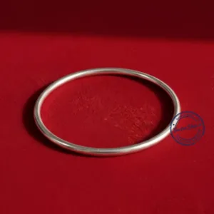 Close up silver kada smooth polish finish