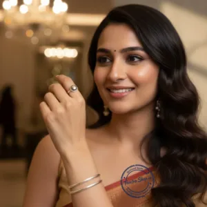 Silver kada wearing hand traditional style