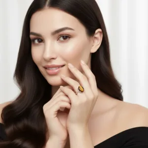 Tiger eye ring worn for confidence