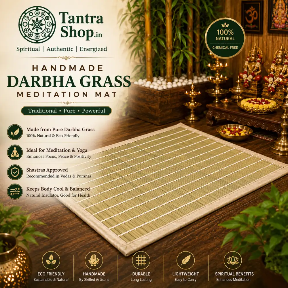 Handmade Kusha Grass Aasan – Meditation & Puja Mat Handmade kusha grass aasan for puja meditation and japa