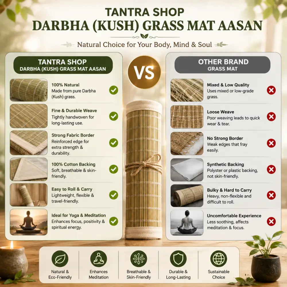 Handmade Kusha Grass Aasan – Tantra Shop vs Other Brand Comparison Handmade Kusha grass aasan Tantra Shop vs other brand quality comparison