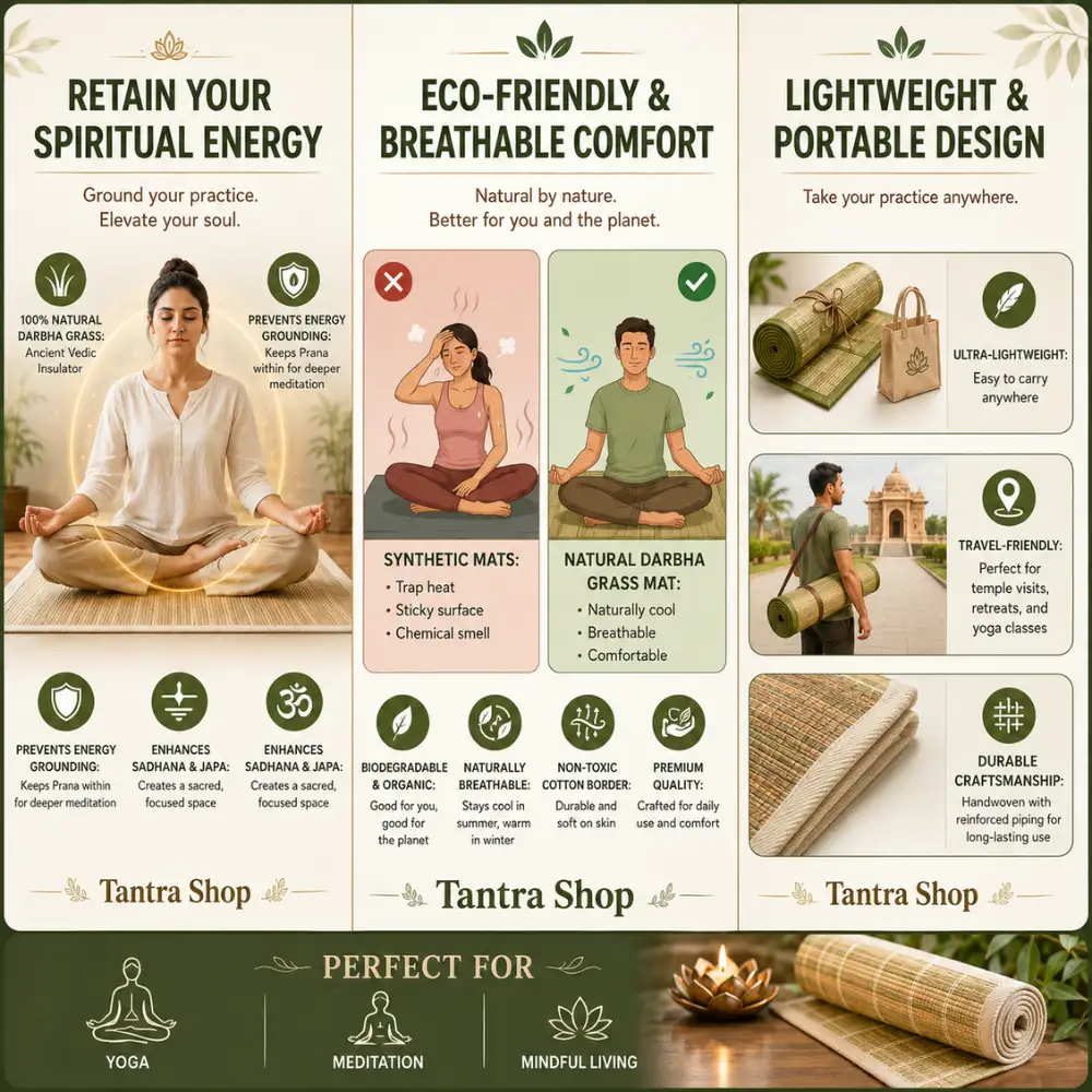 Kusha Grass Aasan for Meditation Meditation on natural kusha grass mat