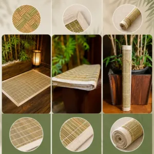 Natural kusha grass texture meditation mat