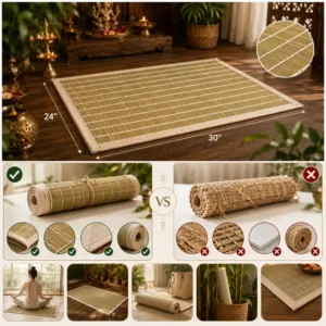 Premium handmade kusha grass aasan display