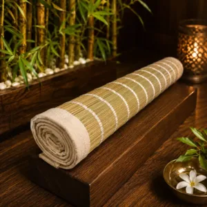 Rolled natural kusha grass aasan