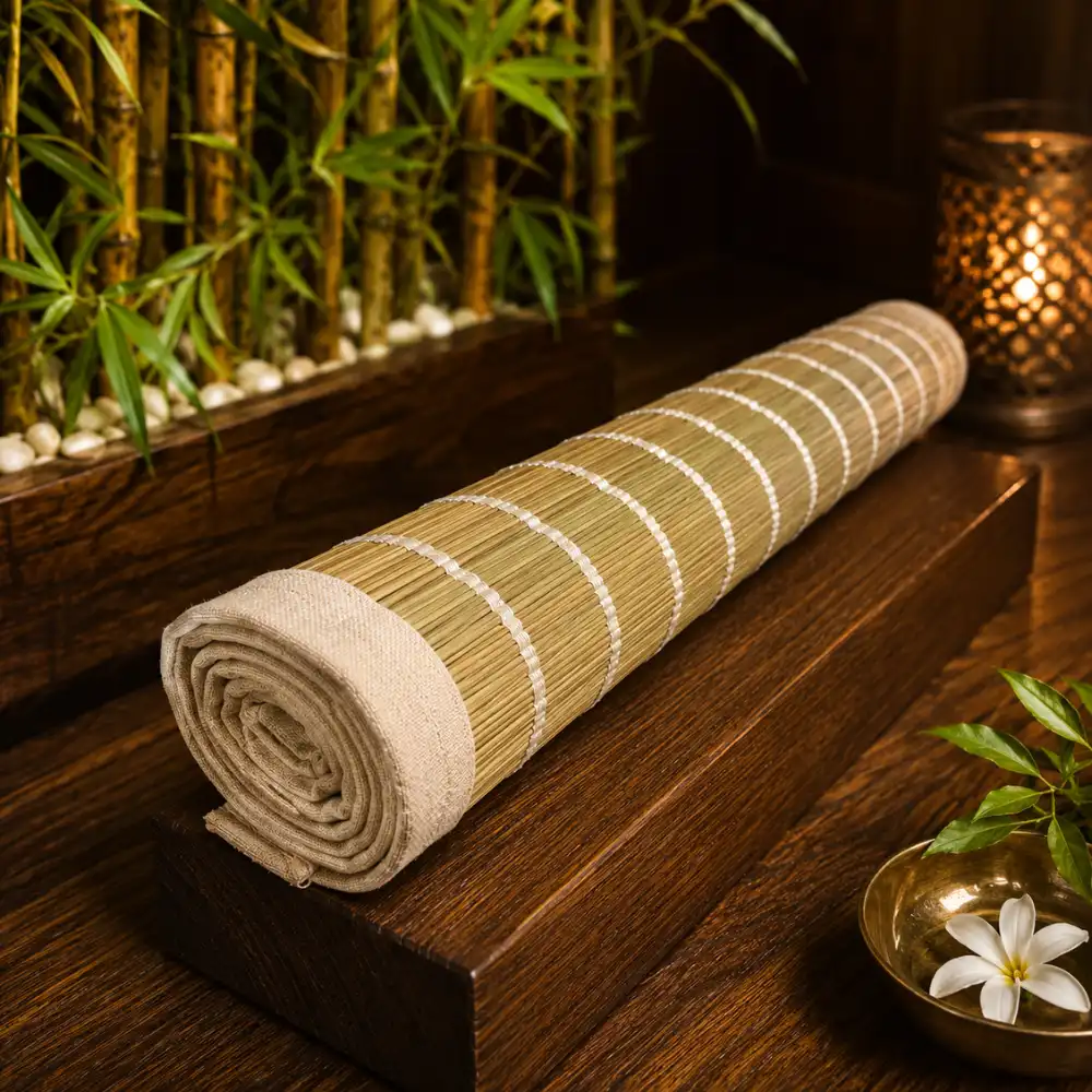 Rolled Handmade Kusha Grass Aasan Rolled natural kusha grass aasan